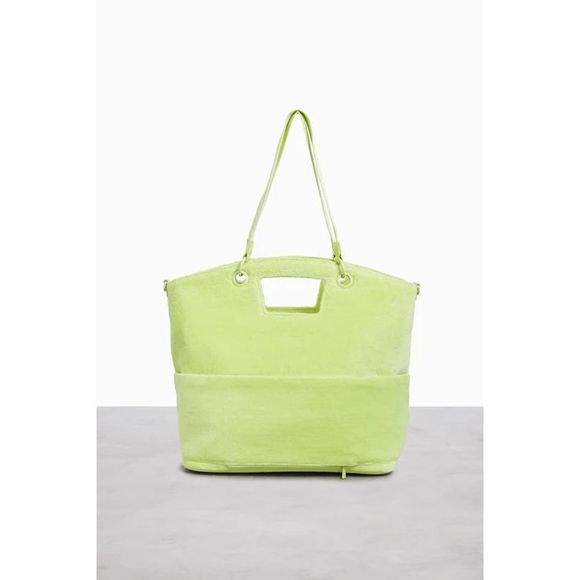 Beis Handbags - NWT BEIS Terry Tote in Citron Neon Green
